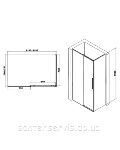 Душова кабіна Eger A Lány з піддоном 599-550 Black 80 * 120, чорний профіль