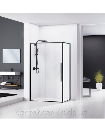 Душова кабіна Eger A Lány з піддоном 599-550 Black 80 * 120, чорний профіль