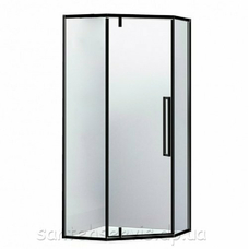 Душова кабіна Eger A Lány з піддоном 599-553 Black 100 * 100, п'ятикутна, чорний профіль