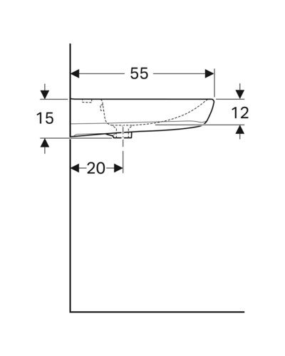 Умивальник Geberit SELNOVA COMFORT 55 см 500.302.01.1