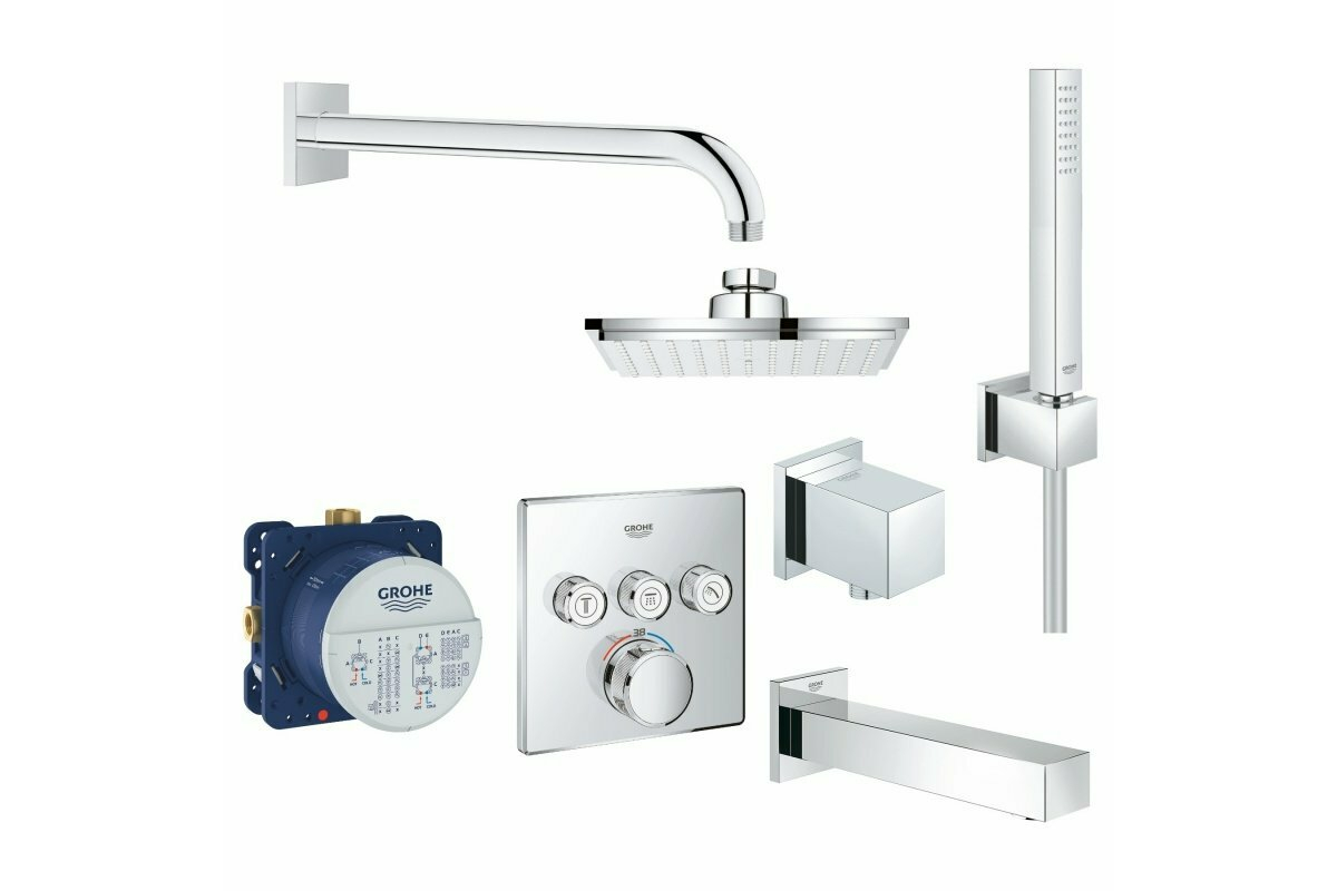 27705000 Grohe. 27704000 Grohe. 29124000 Grohe. Grohe Grohtherm SMARTCONTROL 29124000 запчасти. Душевая система скрытого монтажа сантехсервис