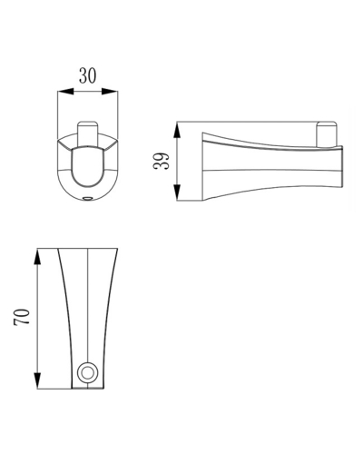 Гачок IMPRESE CUTHNA stribro, 100280 stribro