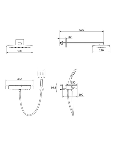 Душевая система Imprese CENTRUM SQP (VR-15610B)