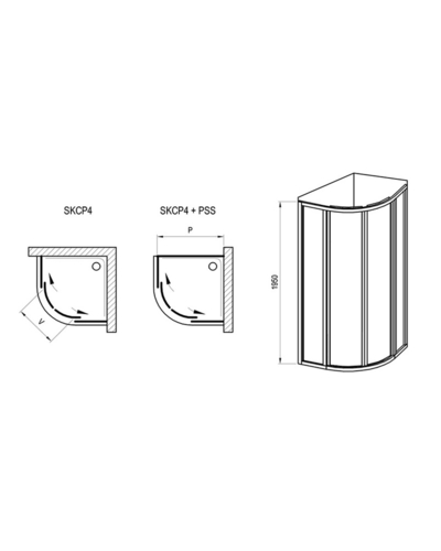 Душовий куточок Ravak Supernova SKCP4 90*195, білий, Transparent (3117O102Z1)