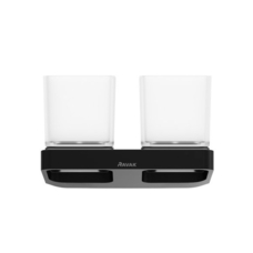 Подвійна склянка для зубних щіток Ravak 10° black TD 220.20 (X07P558)