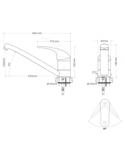 Смеситель RJ BARON для кухни RBZ014-6G