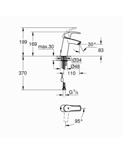 Змішувач для умивальника Grohe Eurosmart 2339310E