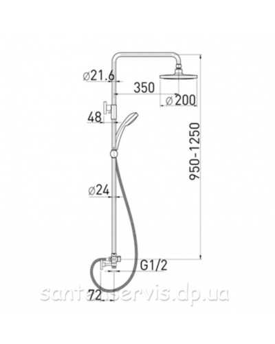 Душевая система Volle NEMO, без смесителя 15149100