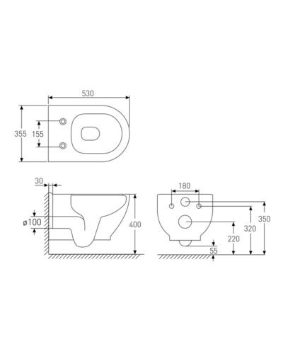 Подвесной унитаз Volle ALTEA Rimless сиденье Slim slow-closing 13-64-267