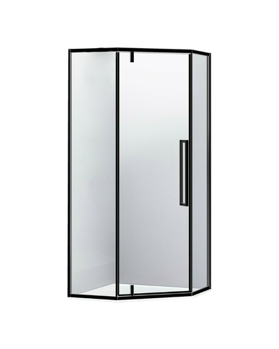 Душова кабіна Eger A Lány без піддону 599-553/1 Black 100 * 100, п'ятикутна, чорний профіль