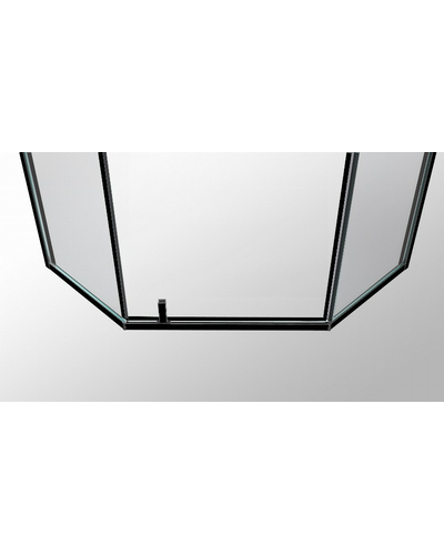 Душова кабіна Eger A Lány без піддону 599-553/1 Black 100 * 100, п'ятикутна, чорний профіль