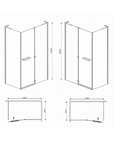 Душевая кабина Eger Megerka 120*80*190см 599-330/1L левая тонированная