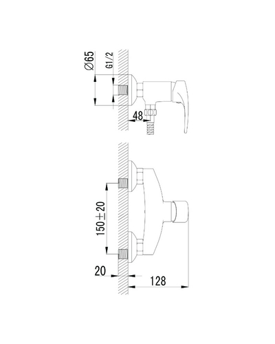 Смеситель Imprese JESENIK, для душа (15140)