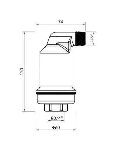 Повітровідвідник автоматичний Koer KR.1247-20 - 3/4 F латунь (KR5856)