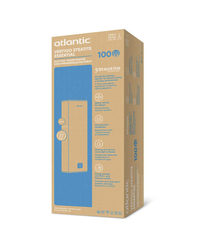 Бойлер плоский Atlantic Vertigo Steatite Essential 80 MP-065 2F 220G (1500W)
