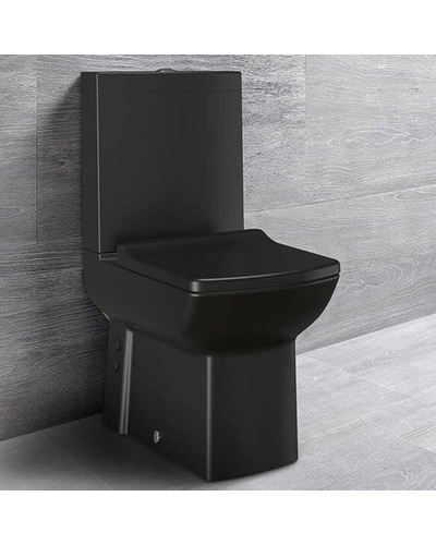 Унітаз-компакт Creavit Lara горизонтальний злив пристінний чорний мат