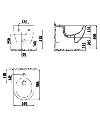 Біде Creavit Free підвісне FE510-00CB00E-0000