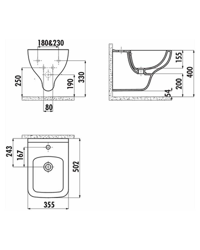 Біде Creavit Bene підвісне BN510-00CB00E-0000