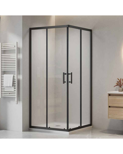 Душевая кабина Domospa by Ravak Slide XSLRV2-90 чёрный мат Transparent RKUC500029