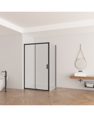 Неподвижная стенка (часть кабины) Domospa by Ravak Slide SLPS-100 чёрный Transparent 6мм RKUC500025 Неподвижная стенка (часть кабины) Domospa by Ravak Slide SLPS-100 чёрный Transparent 6мм RKUC500025