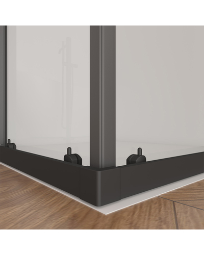 Душевая кабина Domospa by Ravak Slide XSLRV2-90 чёрный мат Transparent RKUC500029