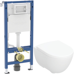 Инсталляция Geberit DuofixBasic с унитазом Geberit Modo Rimfree с сид. 458.103.00.2 + 502.939.00.1