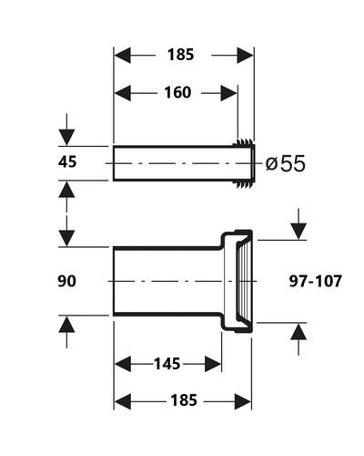 Соединительный комплект Geberit для подвесного унитаза 18,5 см 152.404.46.1