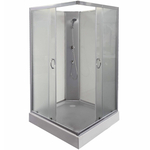 Душевой бокс Grace 90x90x195см квадратный хром, переднее стекло 5мм прозрачное SLD-319СН