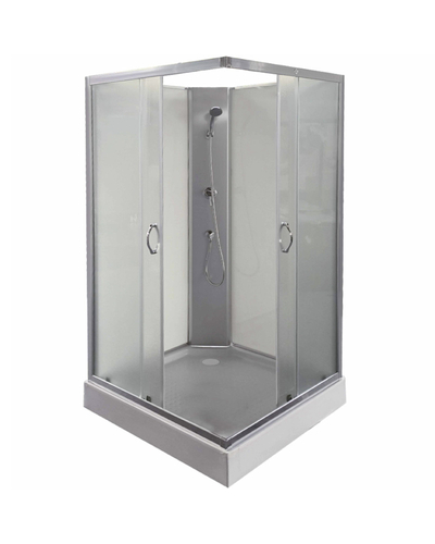 Душевой бокс Grace 90x90x195см квадратный хром, переднее стекло 5мм прозрачное SLD-319СН