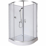 Душевой бокс Grace 90x90x195см полукруглый хром, переднее стекло 5мм прозрачное A105(224)СН