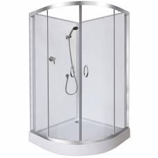 Душовий бокс Grace 90x90x195см напівкруглий хром, переднє скло 5мм прозоре A105(224)СН