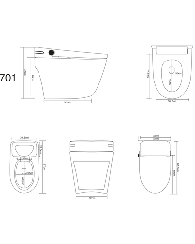 Унітаз-біде підлоговий Smart Toilet GRACE