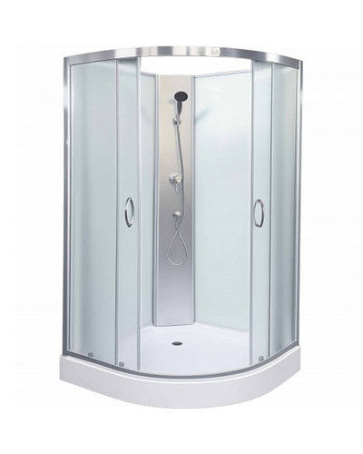 Душевой бокс Grace 90x90x195см полукруглый хром, переднее стекло 5мм мат SLD-2101СН
