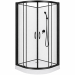 Душевой бокс Grace 90x90x195см полукруглый чёрный, переднее стекло 5мм прозрачное A105(224)В