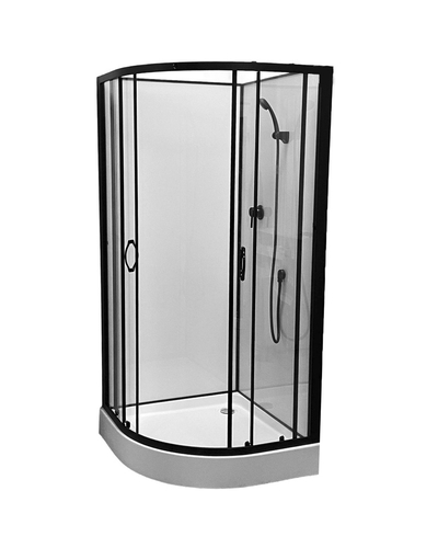 Гидробокс Grace 90x90x195см полукруглый чёрный, переднее стекло 5мм прозрачное A105(224)В