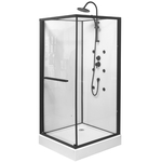 Гидробокс Grace 90x90x195см квадратный чёрный, переднее стекло 5мм прозрачное SLD-319В