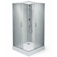 Душовий бокс Grace 90x90x195см квадратний хром, переднє скло 5мм мат SLD-2102