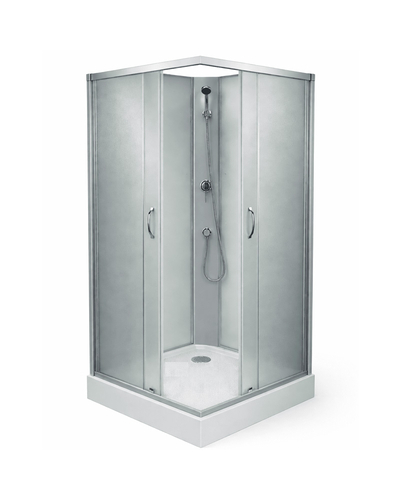 Душевой бокс Grace 90x90x195см квадратный хром, переднее стекло 5мм мат SLD-2102
