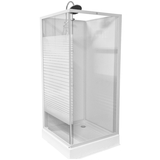 Душевой бокс Grace 90x90x195см квадратный белый, переднее стекло 5мм белая полоса SLD-319W