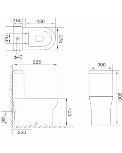 Унитаз-компакт Grace Aria Rimless CT8134