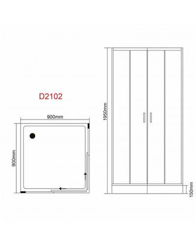 Душевой бокс Grace 90x90x195см квадратный хром, переднее стекло 5мм мат SLD-2102