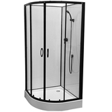 Гидробокс Grace 90x90x195см полукруглый чёрный, переднее стекло 5мм прозрачное A105(224)В