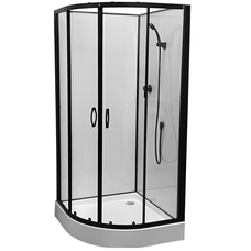 Гидробокс Grace 90x90x195см полукруглый чёрный, переднее стекло 5мм прозрачное A105(224)В