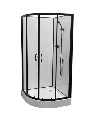 Гидробокс Grace 90x90x195см полукруглый чёрный, переднее стекло 5мм прозрачное A105(224)В