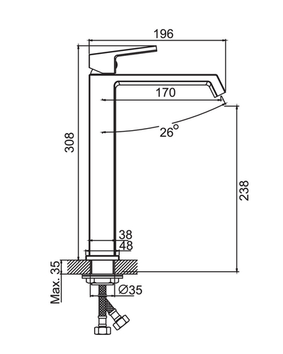 Смеситель для умывальника Haiba Gaudi 001 High (HB9592)