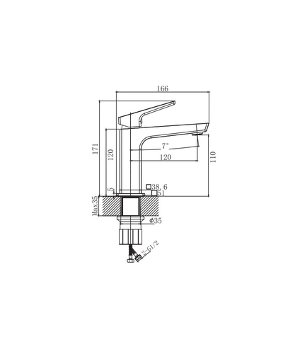 Змішувач для умивальника Haiba Turin 001 Nut (HB9655)