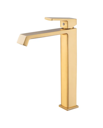 Смеситель для умывальника Haiba Gaudi 001 (HIGH) Brushed Gold (HB9597)