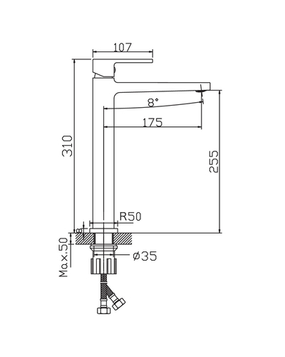 Смеситель для умывальника Haiba Kant 001 High (HB9601)