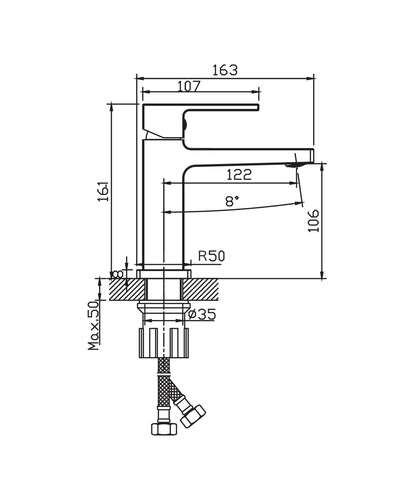 Смеситель для умывальника Haiba Kant 001 (HB9600)