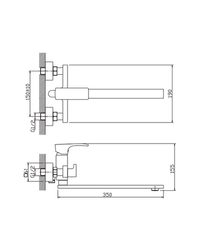 Смеситель для ванны Haiba Monaco 006 Euro (HB9652)